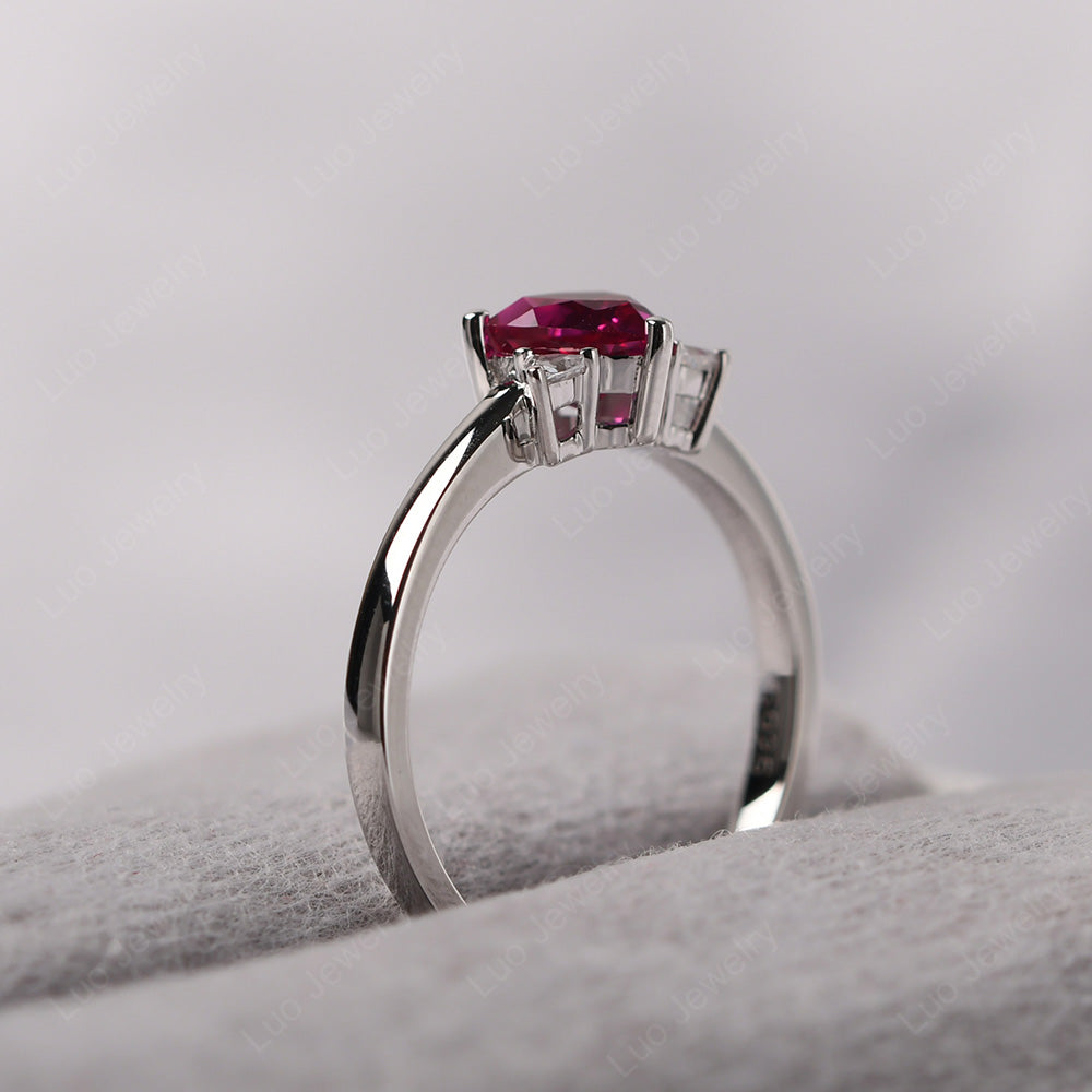 Six Point Star Ring Ruby Wedding Ring - LUO Jewelry
