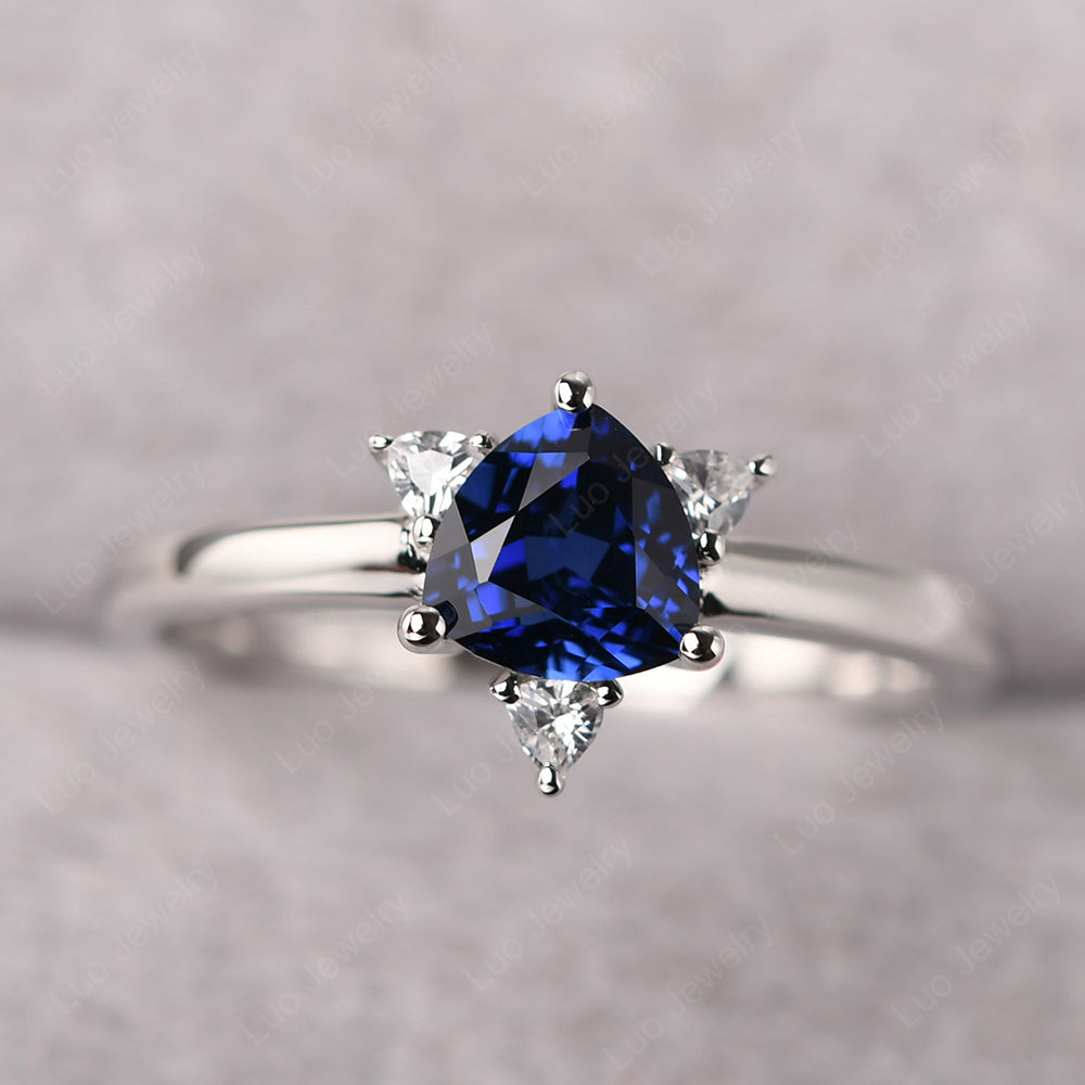 Six Point Star Ring Lab Sapphire Wedding Ring - LUO Jewelry