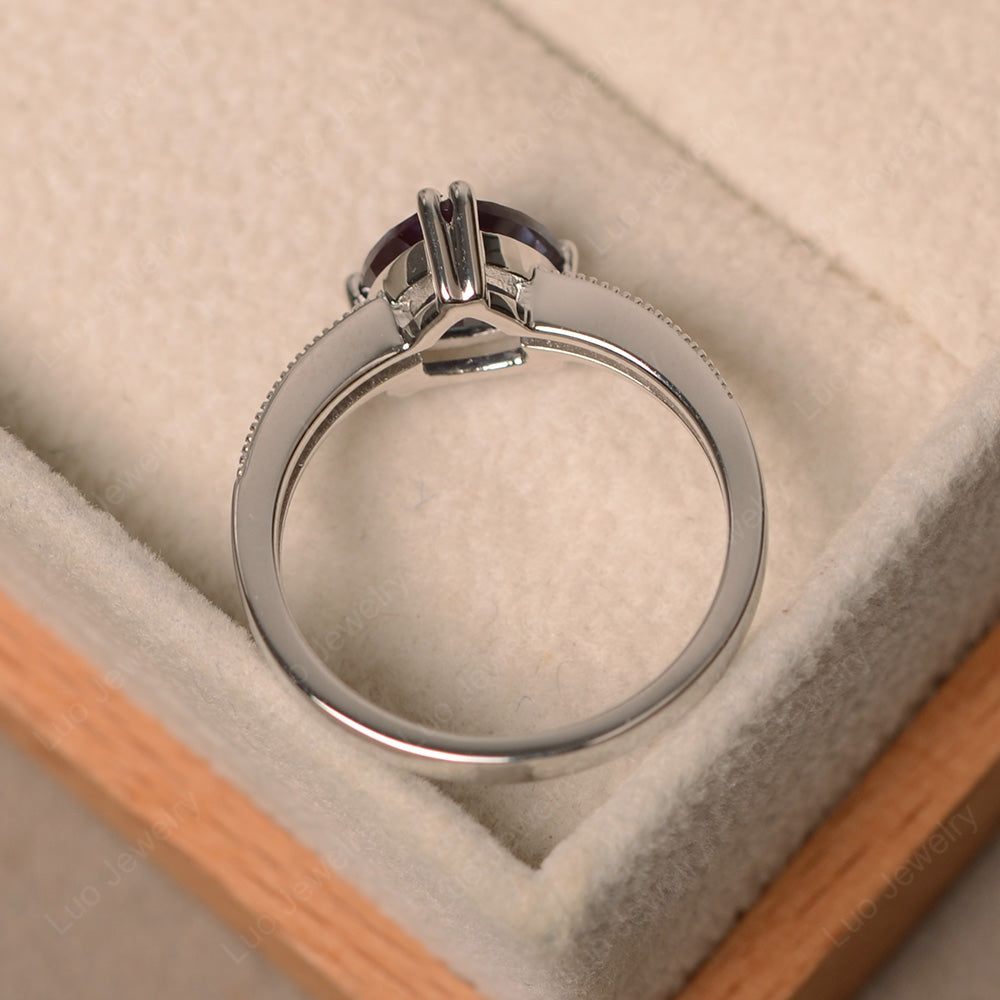 Trillion Cut Alexandrite Double Prong Ring - LUO Jewelry