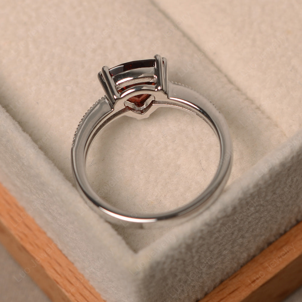 Trillion Cut Garnet Double Prong Ring - LUO Jewelry