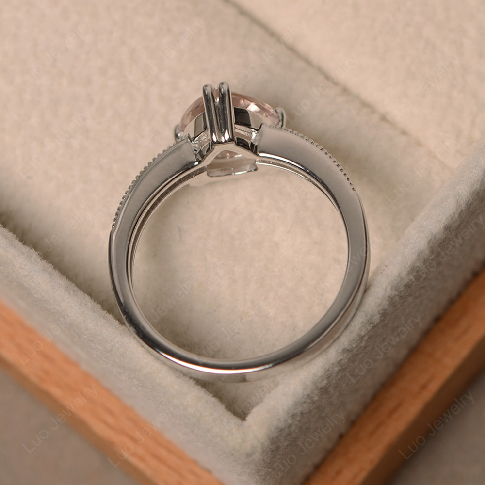 Trillion Cut Morganite Double Prong Ring - LUO Jewelry