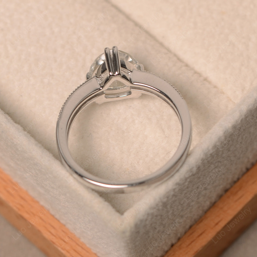 Trillion Cut White Topaz Double Prong Ring - LUO Jewelry