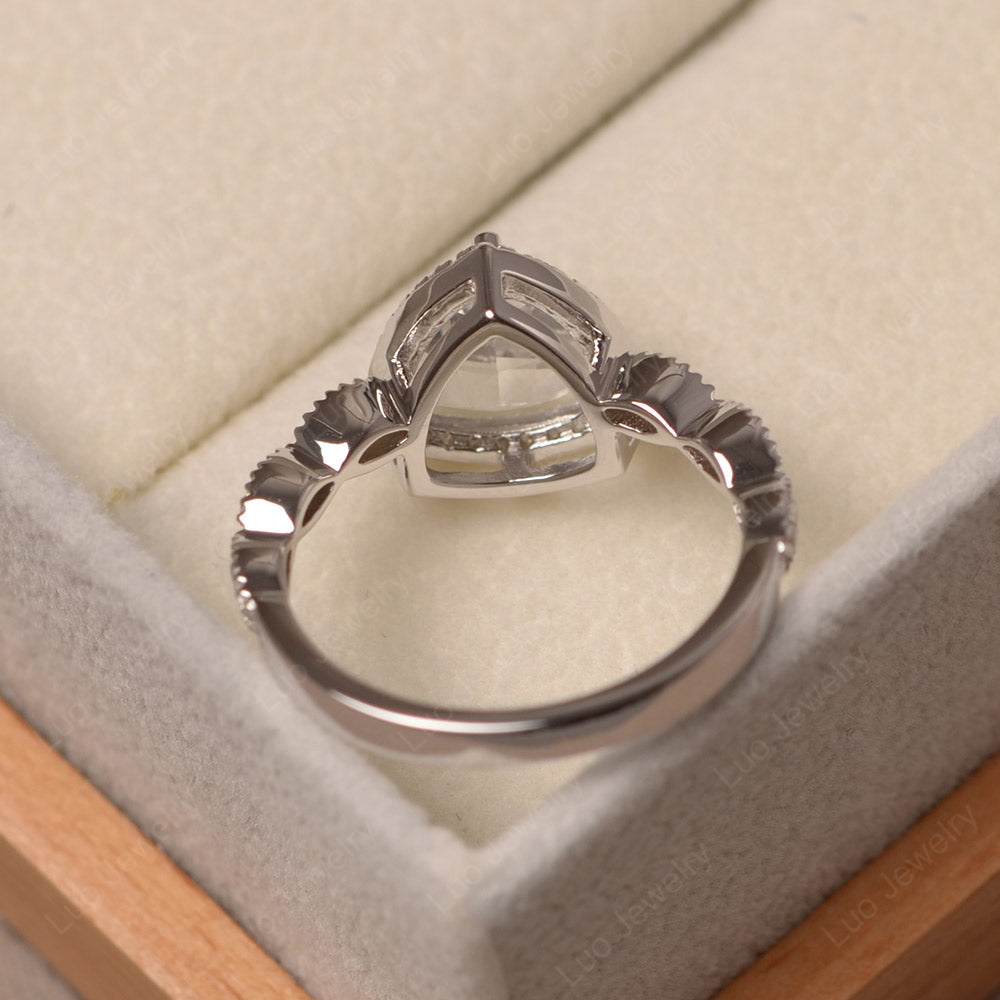 Trillion Cut White Topaz Cocktail Halo Ring - LUO Jewelry