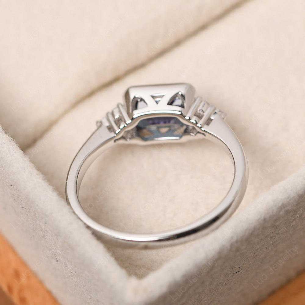 Vintage Horizontal Bezel Set Alexandrite Ring - LUO Jewelry