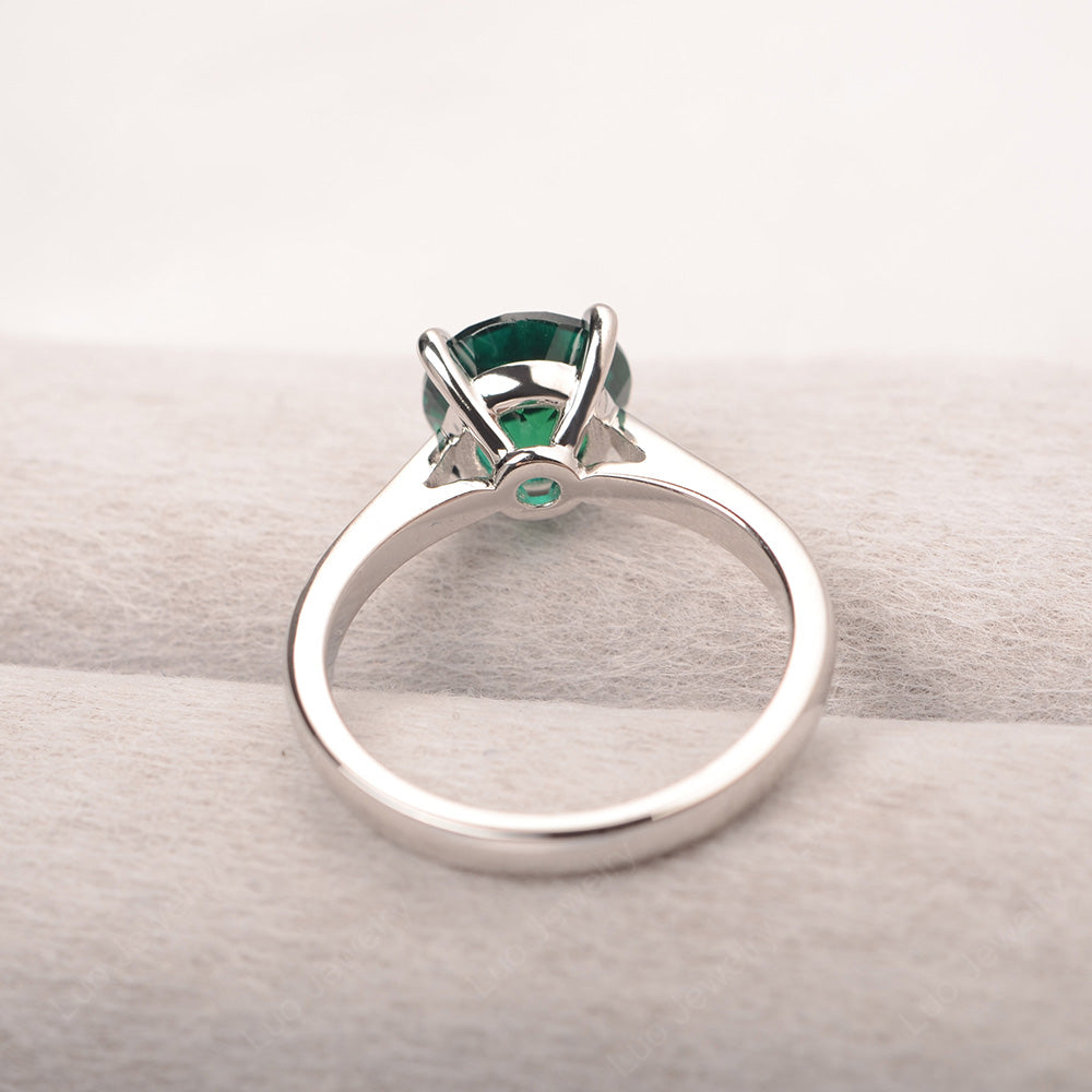 Lab Emerald Cathedral Solitaire Engagement Ring - LUO Jewelry