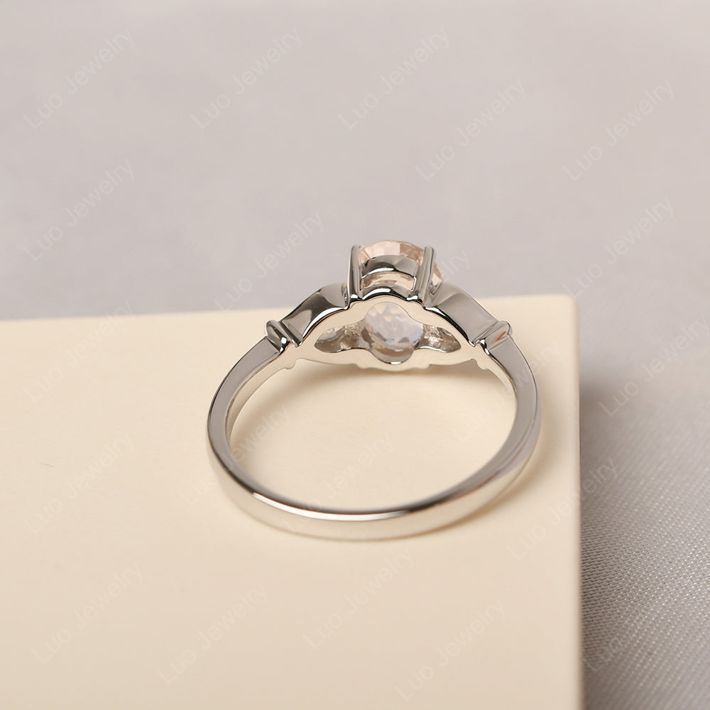 Vintage Morganite Ring With Pear Side Stones - LUO Jewelry