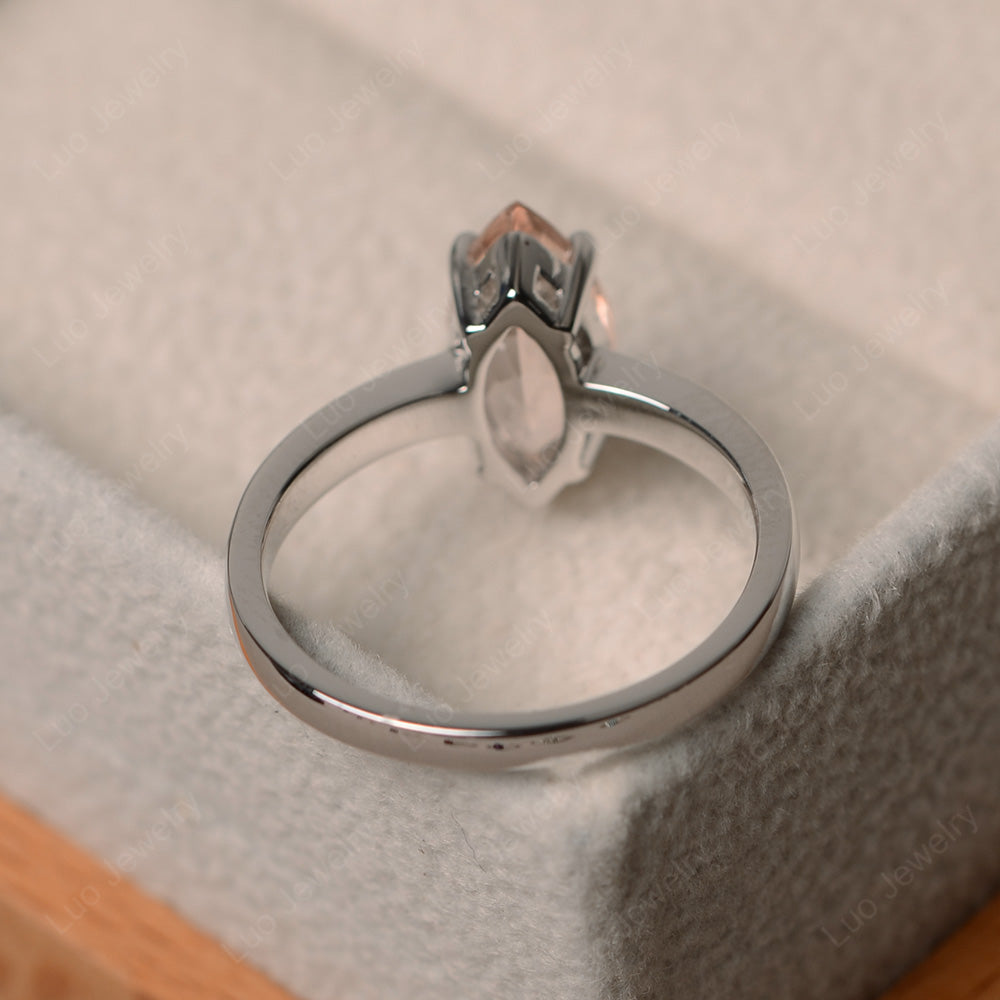 Marquise Cut Morganite Solitaire Ring Rose Gold - LUO Jewelry