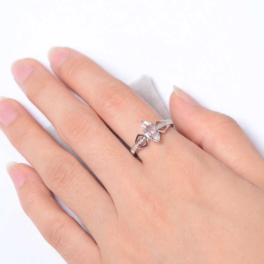 Marquise White Topaz Engagement Ring - LUO Jewelry
