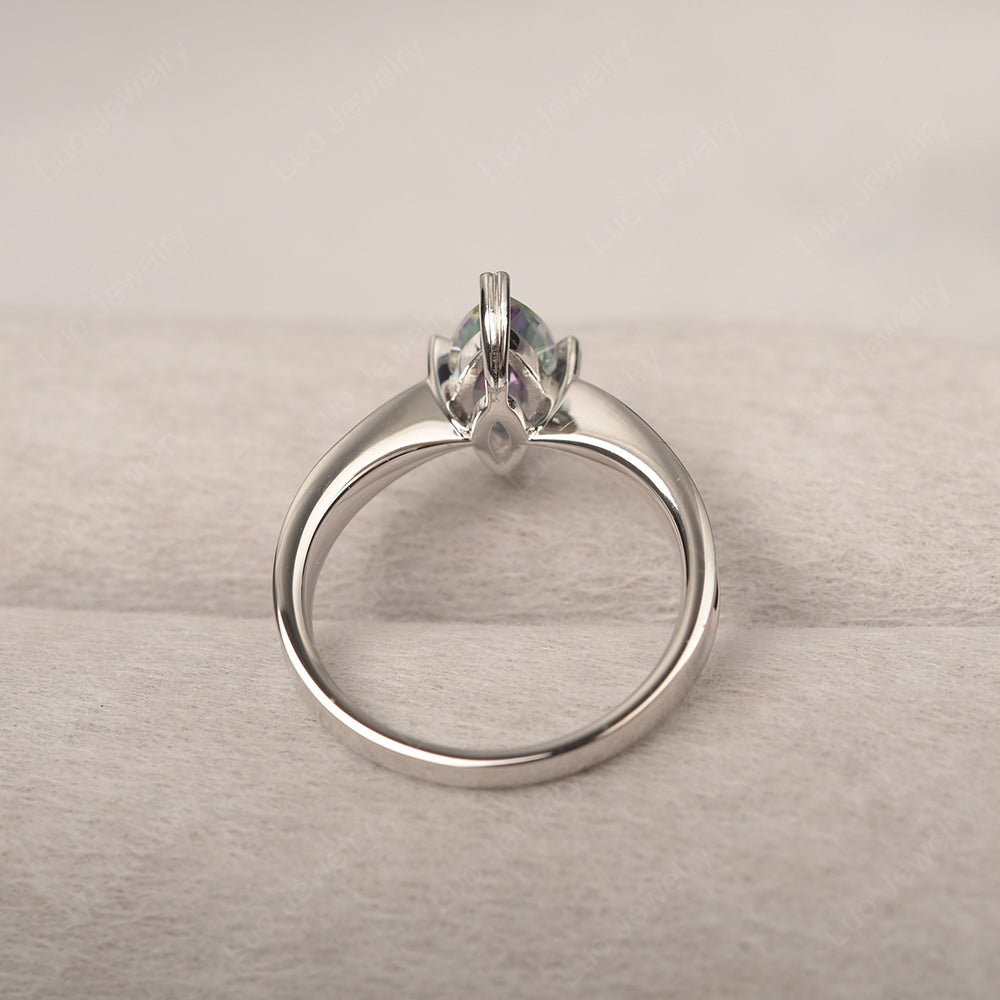 Mystic Topaz Wedding Ring Marquise Solitaire Ring - LUO Jewelry