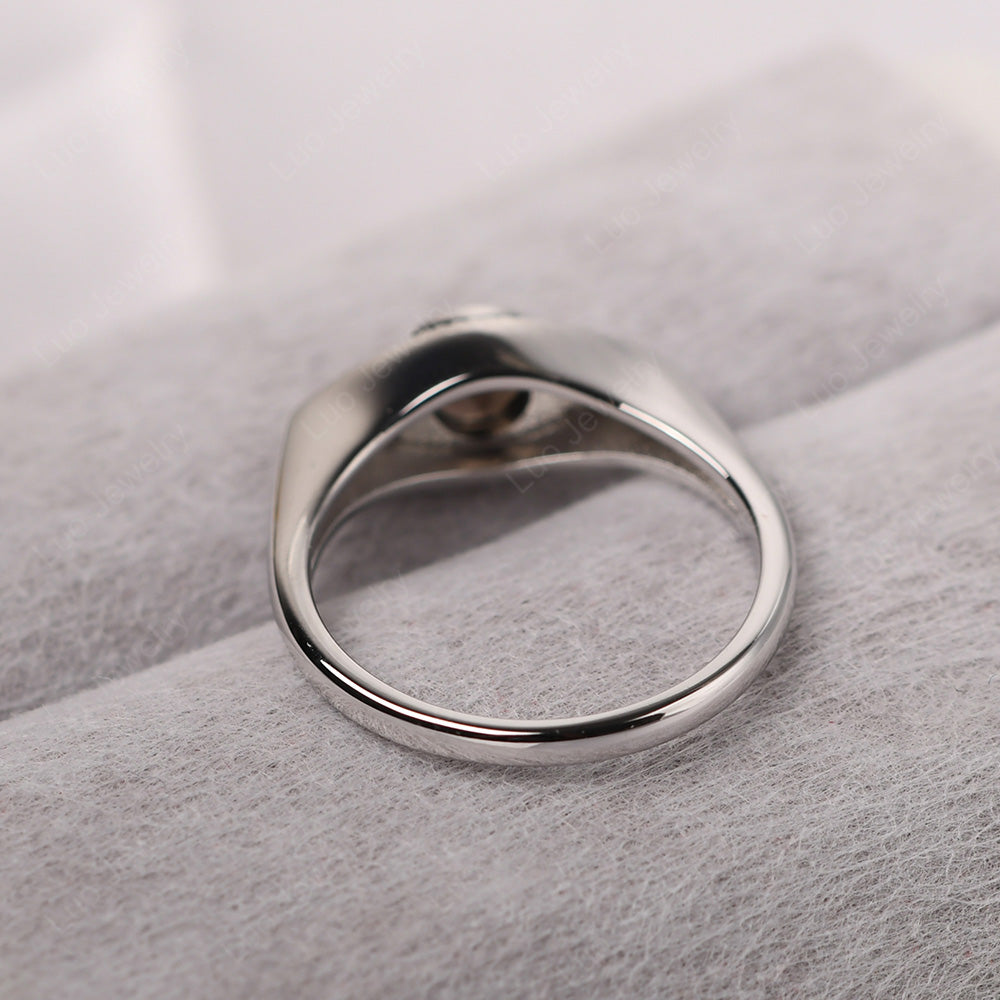 Smoky Quartz  Ring Evil Eye Ring Yellow Gold - LUO Jewelry