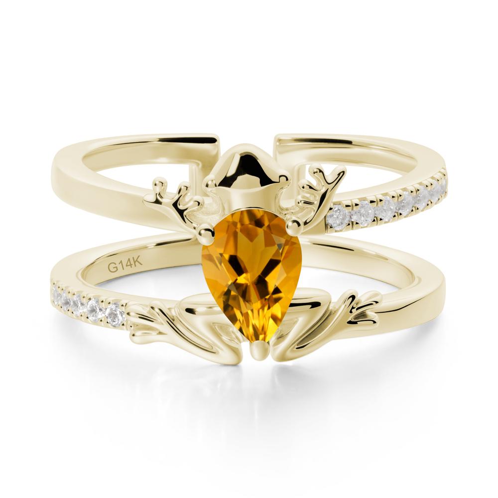Citrine Frog Double Band Ring - LUO Jewelry #metal_14k yellow gold