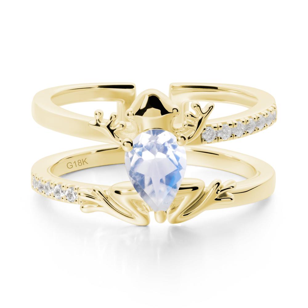 Moonstone Frog Double Band Ring - LUO Jewelry #metal_18k yellow gold