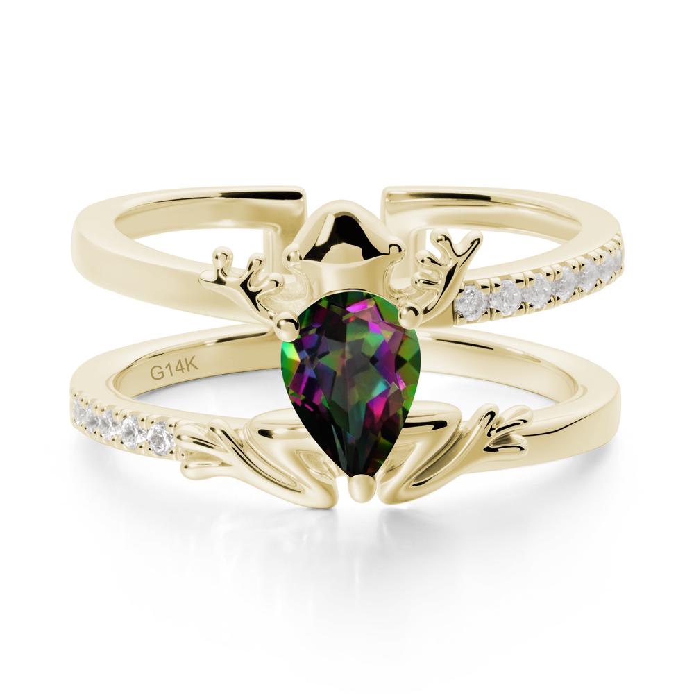 Mystic Topaz Frog Double Band Ring - LUO Jewelry #metal_14k yellow gold
