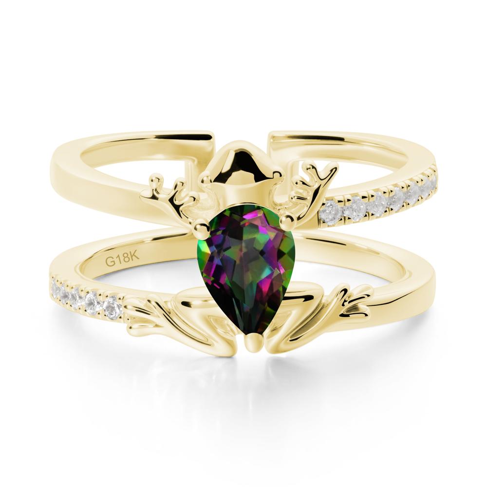 Mystic Topaz Frog Double Band Ring - LUO Jewelry #metal_18k yellow gold
