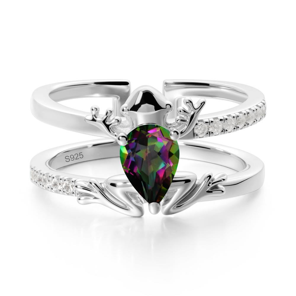 Mystic Topaz Frog Double Band Ring - LUO Jewelry #metal_sterling silver