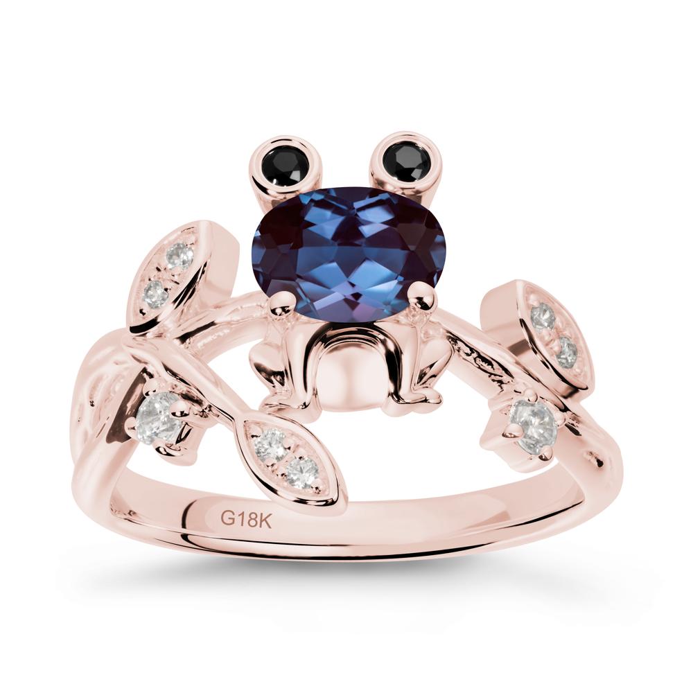 Oval Shaped Alexandrite Frog Ring - LUO Jewelry #metal_18k rose gold