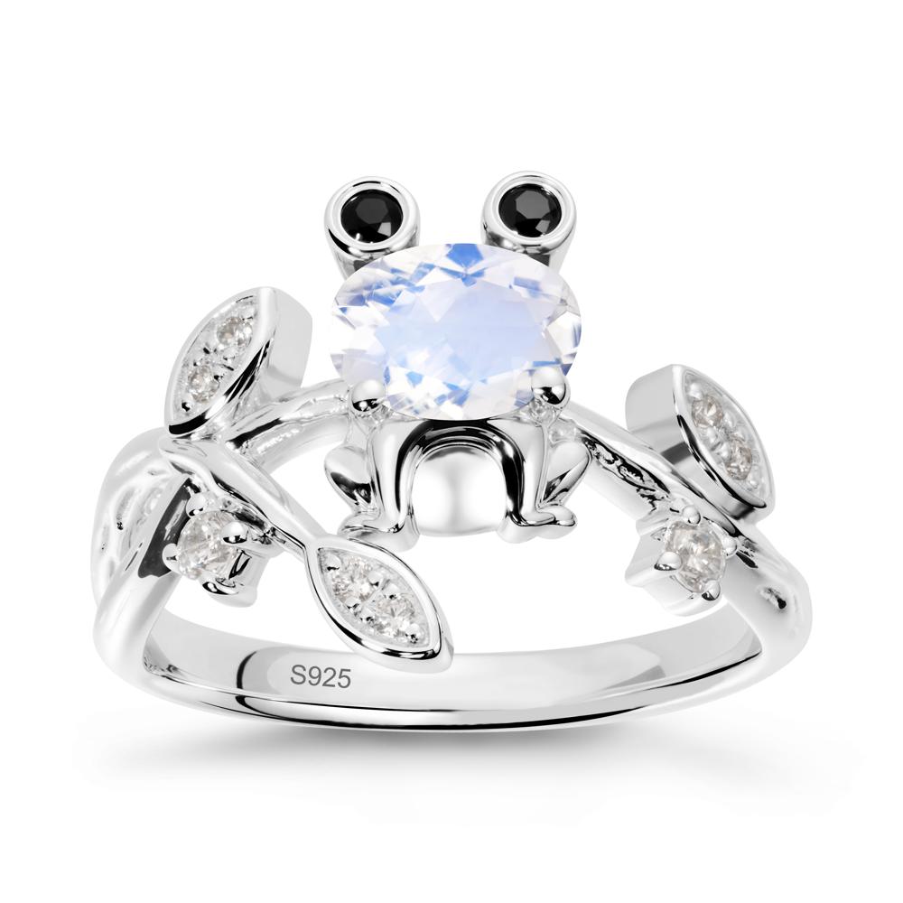 Oval Shaped Moonstone Frog Ring - LUO Jewelry #metal_sterling silver