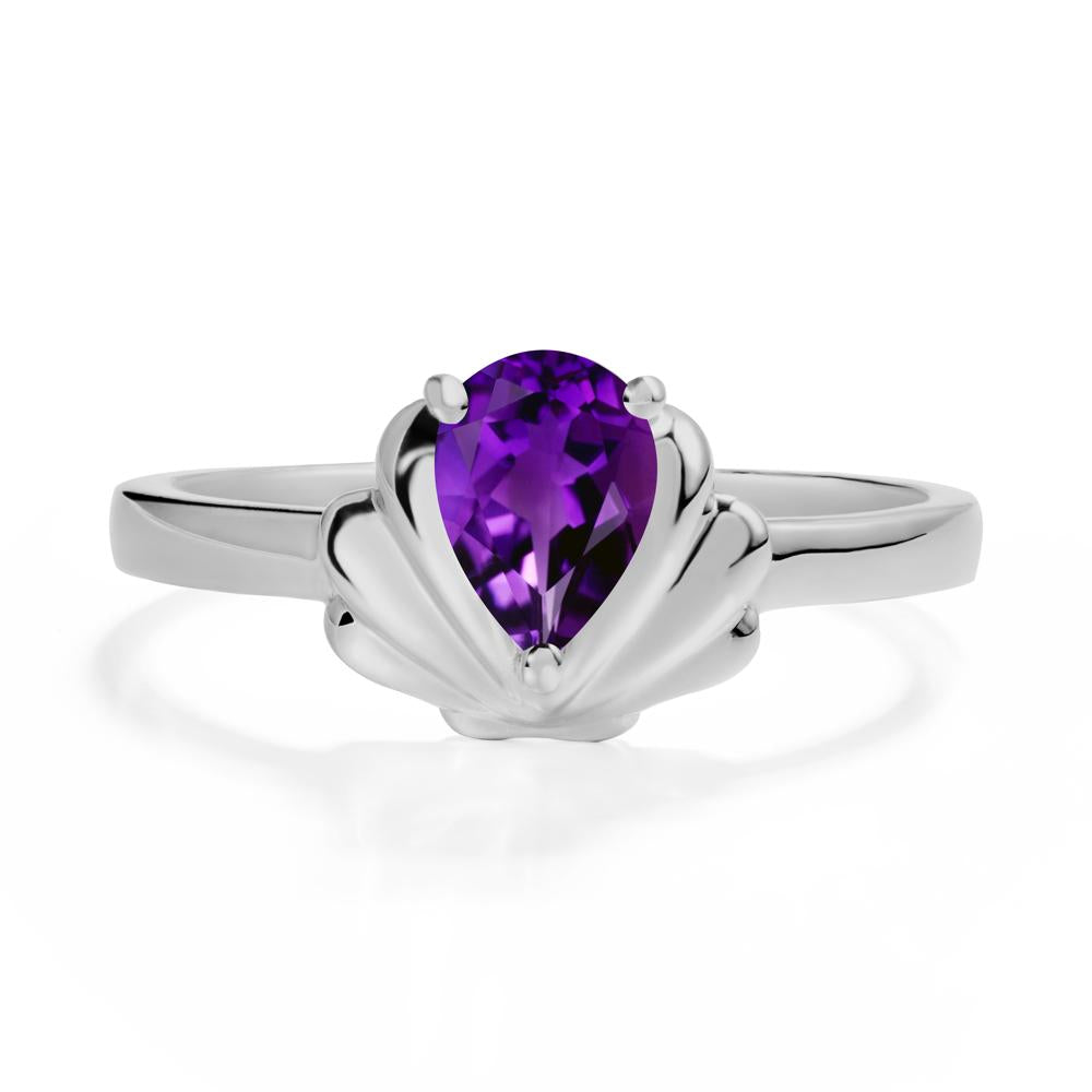 Shell Amethyst Promise Ring - LUO Jewelry #metal_platinum