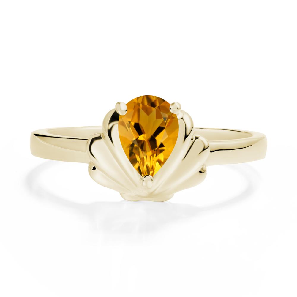 Shell Citrine Promise Ring - LUO Jewelry #metal_14k yellow gold
