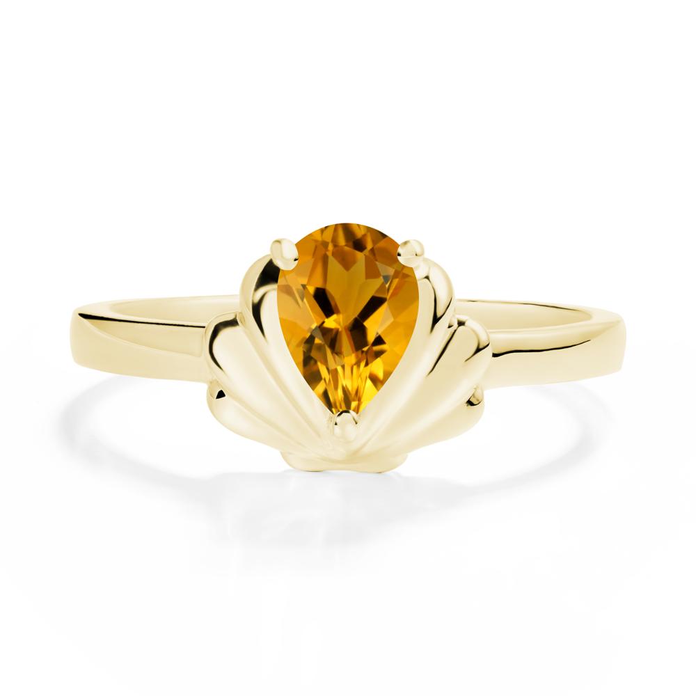 Shell Citrine Promise Ring - LUO Jewelry #metal_18k yellow gold