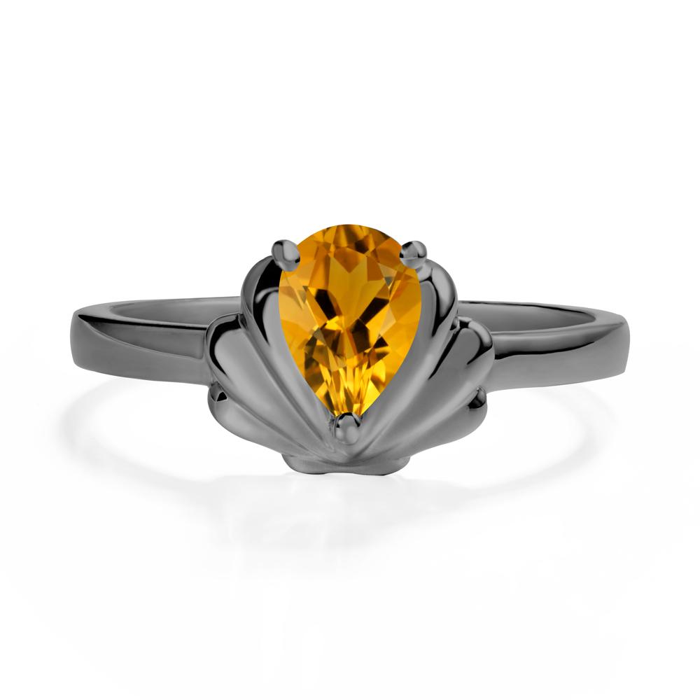 Shell Citrine Promise Ring - LUO Jewelry #metal_black finish sterling silver