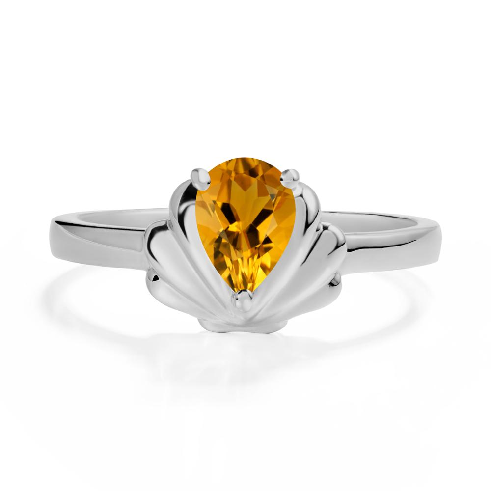 Shell Citrine Promise Ring - LUO Jewelry #metal_platinum