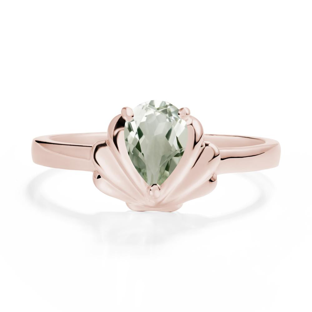 Shell Green Amethyst Promise Ring - LUO Jewelry #metal_14k rose gold