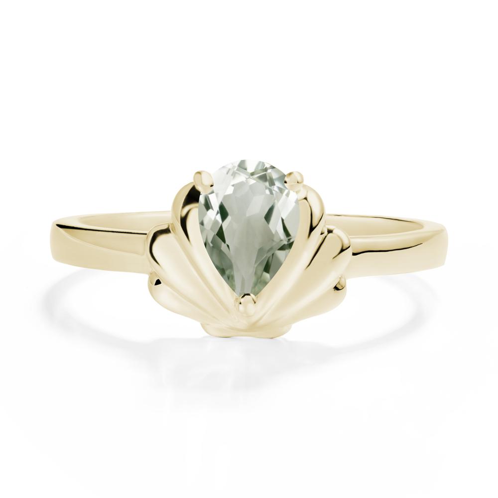 Shell Green Amethyst Promise Ring - LUO Jewelry #metal_14k yellow gold