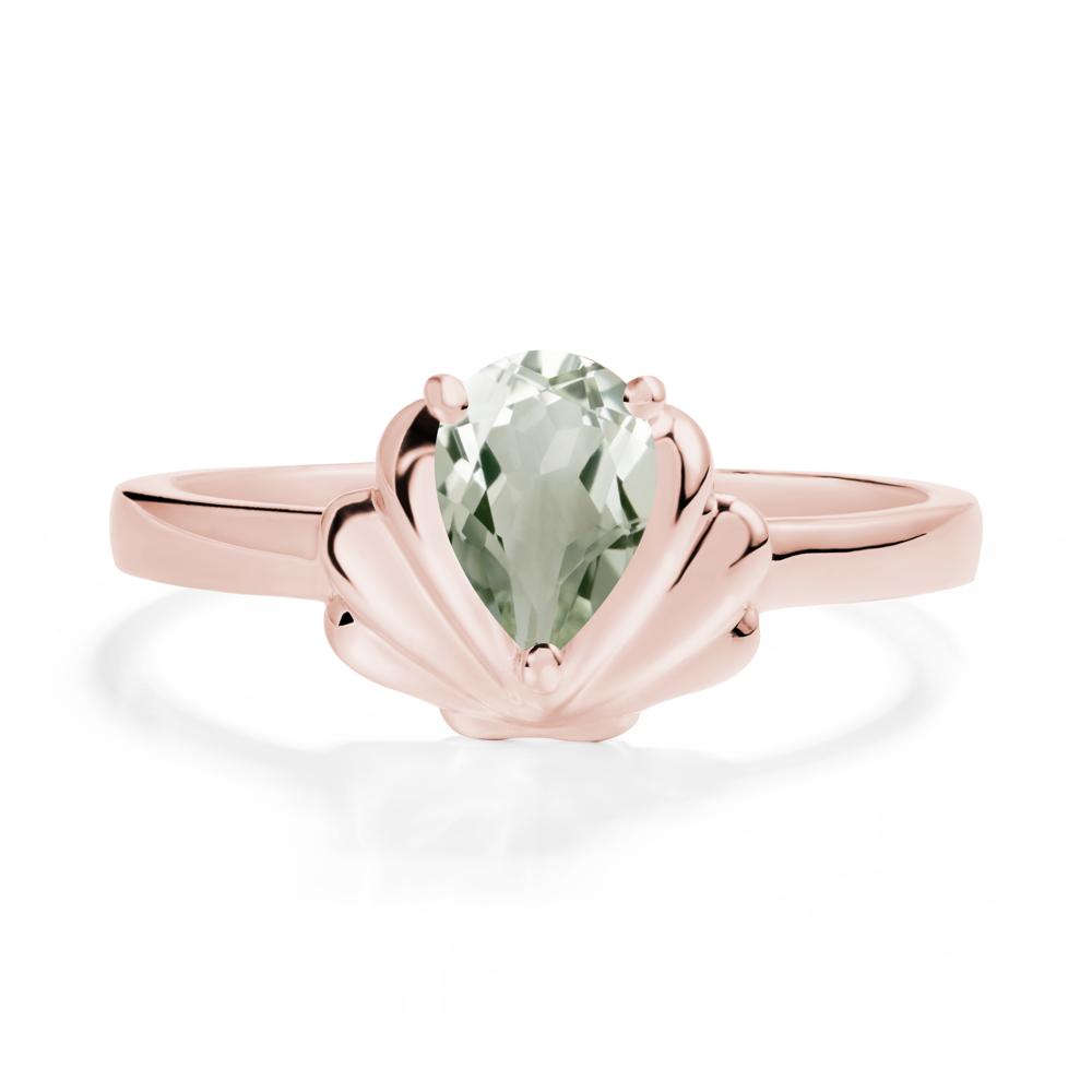 Shell Green Amethyst Promise Ring - LUO Jewelry #metal_18k rose gold