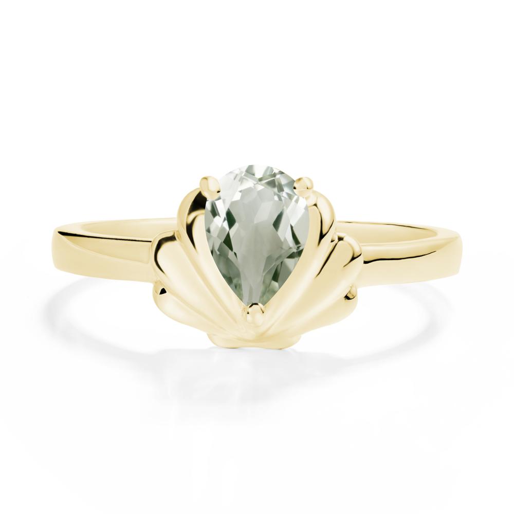 Shell Green Amethyst Promise Ring - LUO Jewelry #metal_18k yellow gold