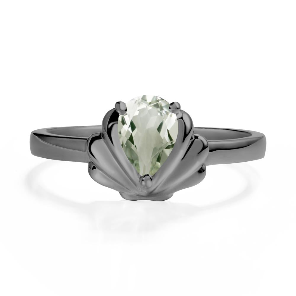 Shell Green Amethyst Promise Ring - LUO Jewelry #metal_black finish sterling silver
