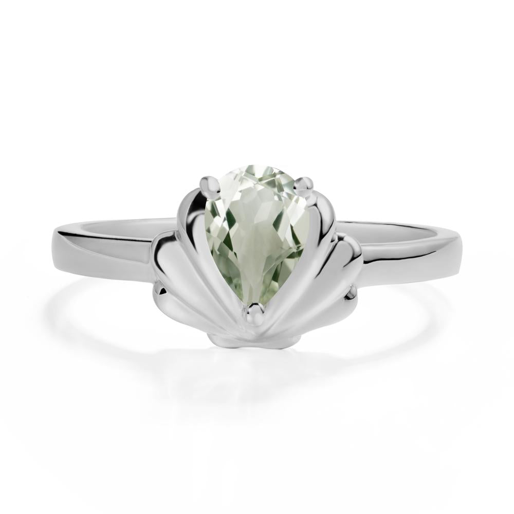 Shell Green Amethyst Promise Ring - LUO Jewelry #metal_platinum