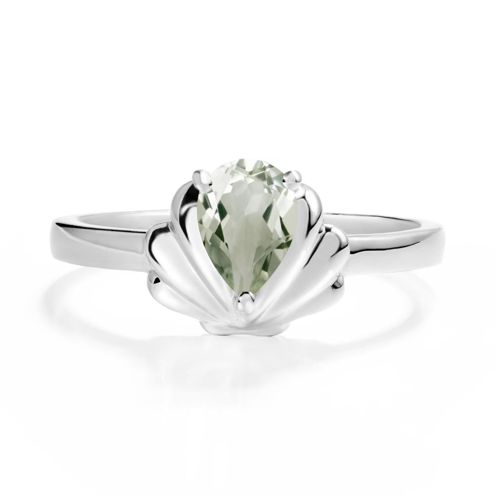 Shell Green Amethyst Promise Ring - LUO Jewelry #metal_sterling silver