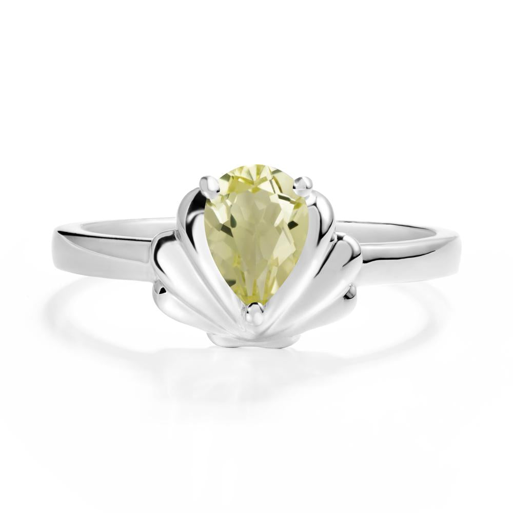 Shell Lemon Quartz Promise Ring - LUO Jewelry #metal_14k white gold