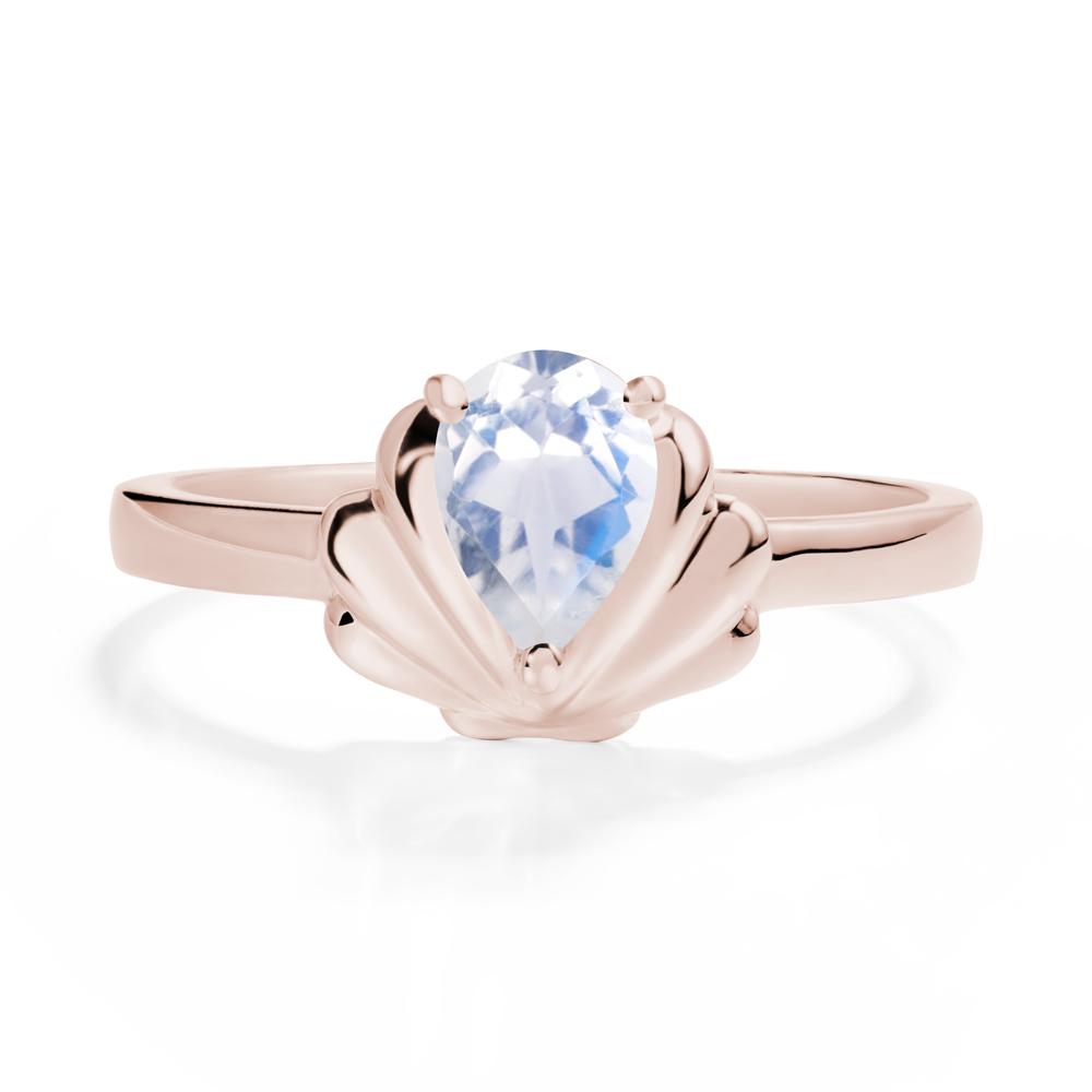 Shell Moonstone Promise Ring - LUO Jewelry #metal_14k rose gold