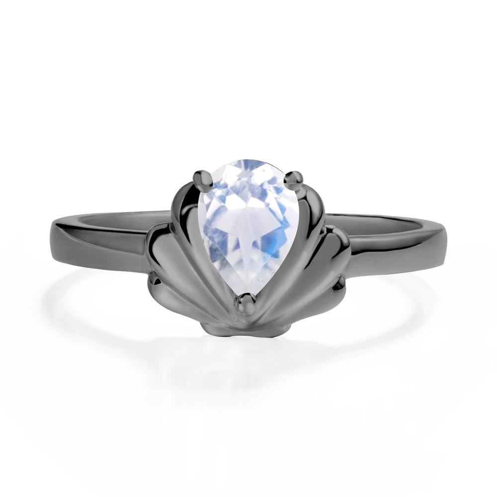 Shell Moonstone Promise Ring - LUO Jewelry #metal_black finish sterling silver