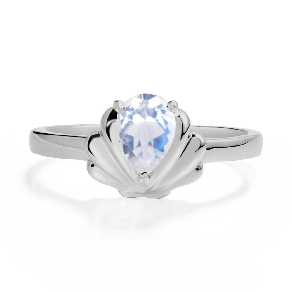 Shell Moonstone Promise Ring - LUO Jewelry #metal_platinum