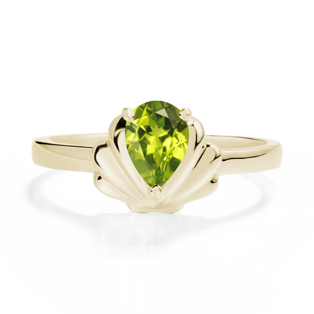 Shell Peridot Promise Ring - LUO Jewelry #metal_14k yellow gold