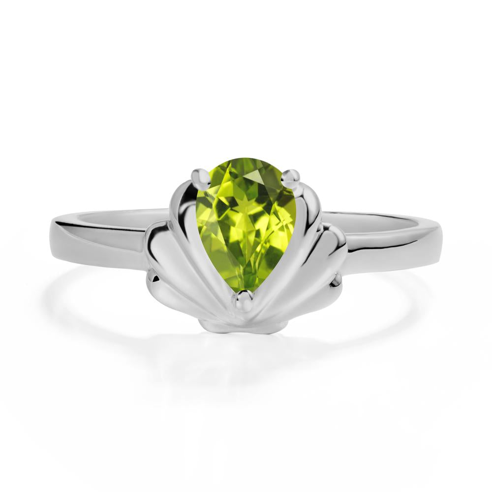 Shell Peridot Promise Ring - LUO Jewelry #metal_platinum