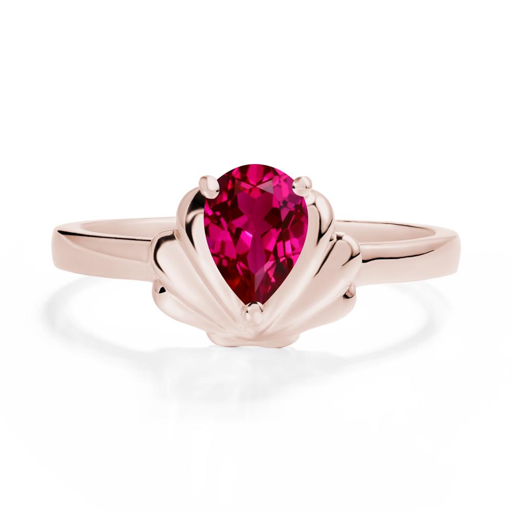 Shell Ruby Promise Ring - LUO Jewelry #metal_14k rose gold