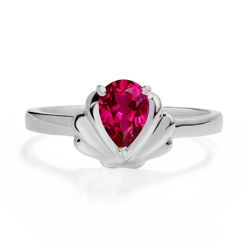 Shell Ruby Promise Ring - LUO Jewelry #metal_platinum