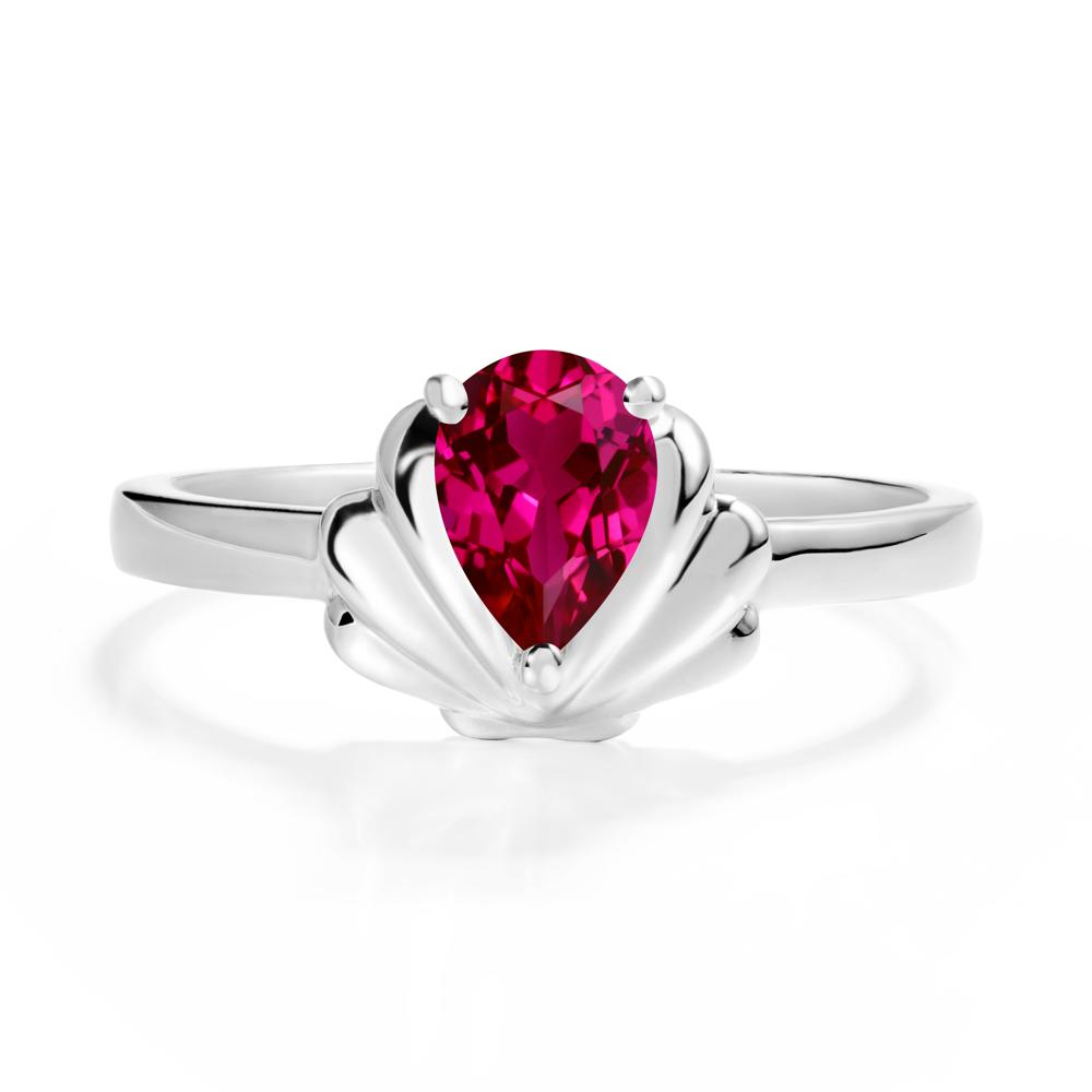 Shell Ruby Promise Ring - LUO Jewelry #metal_sterling silver