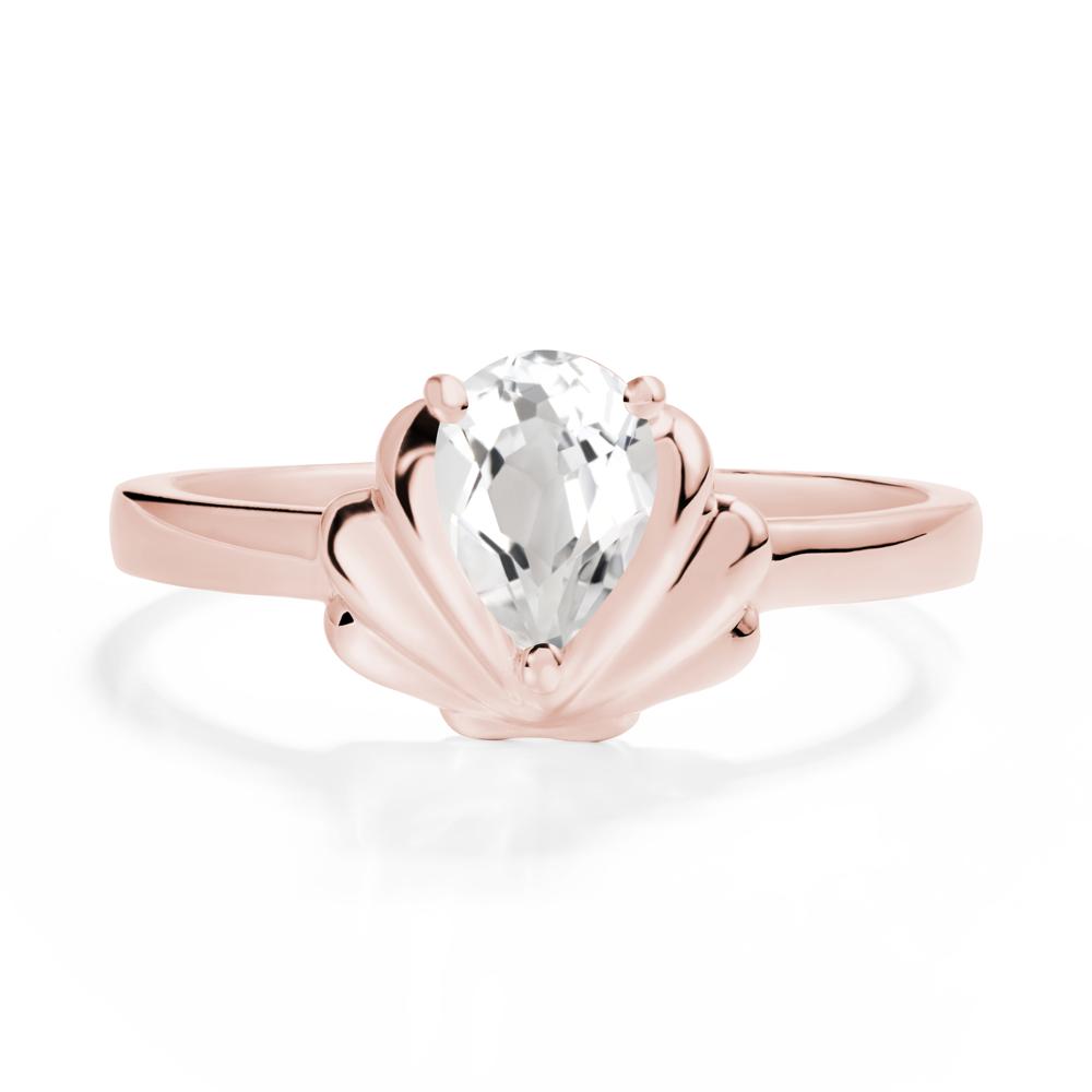 Shell White Topaz Promise Ring - LUO Jewelry #metal_18k rose gold