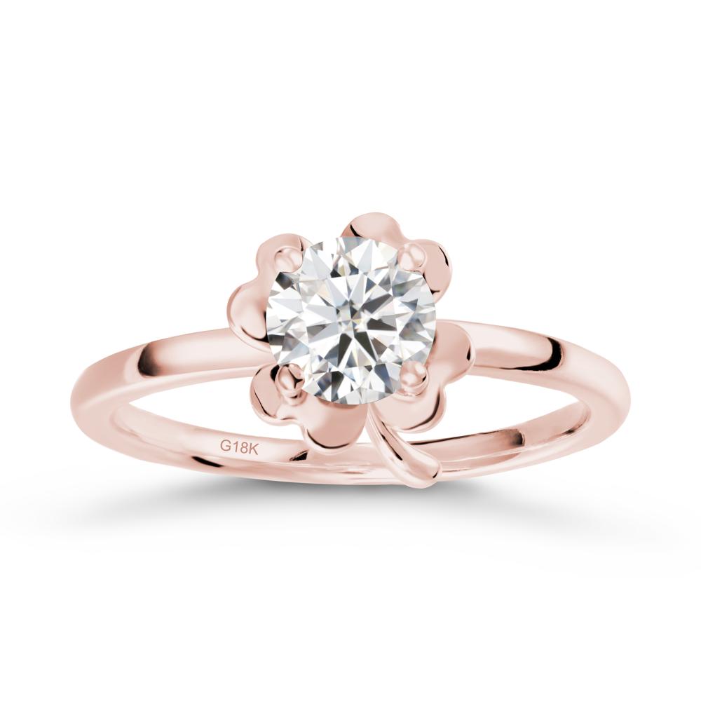 Moissanite Four Leaf Clover Creative Ring - LUO Jewelry #metal_18k rose gold