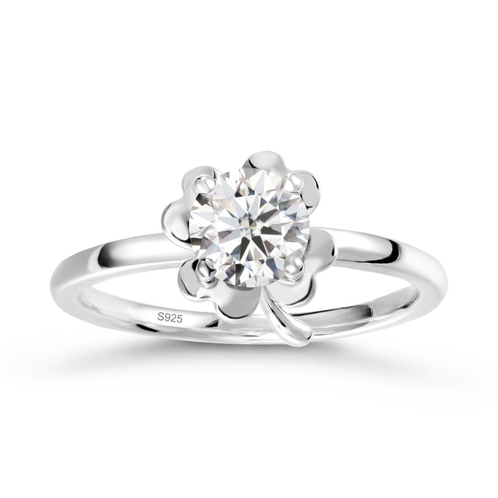 Moissanite Four Leaf Clover Creative Ring - LUO Jewelry #metal_sterling silver