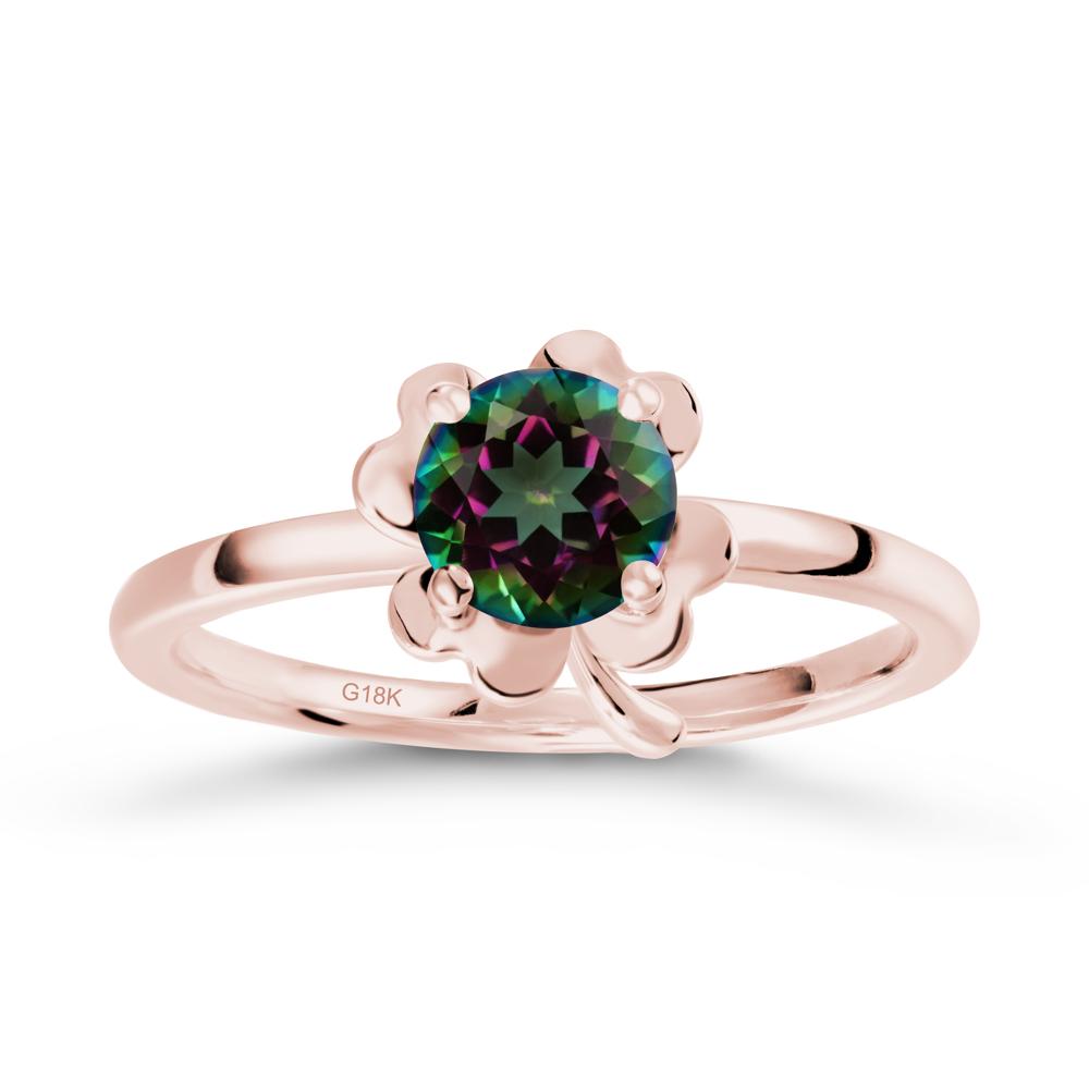 Mystic Topaz Four Leaf Clover Creative Ring - LUO Jewelry #metal_18k rose gold