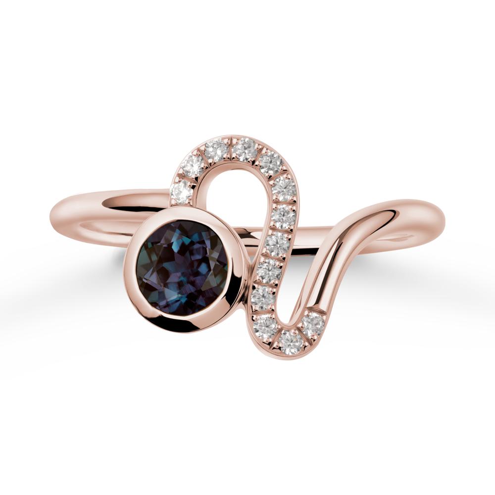 Leo Zodiac Alexandrite Ring-Generous & Passionate - LUO Jewelry #metal_14k rose gold