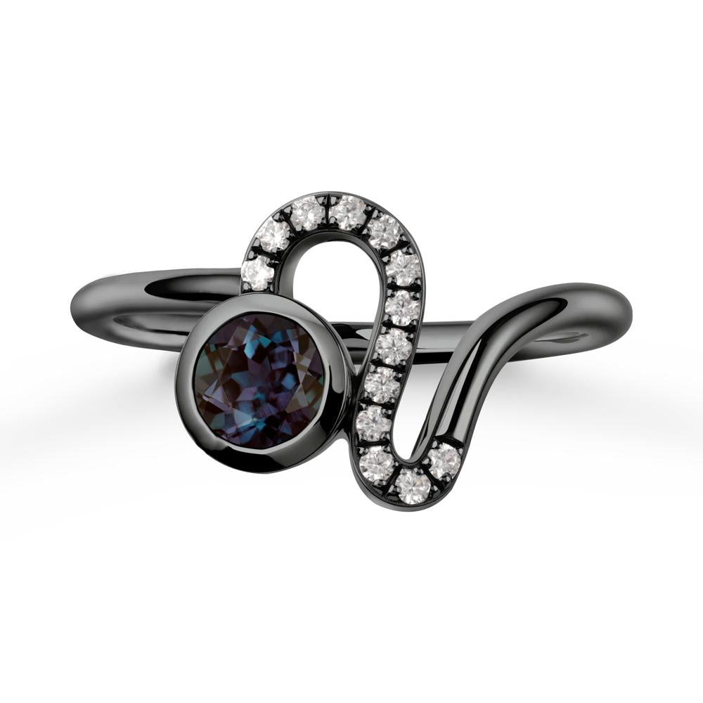 Leo Zodiac Alexandrite Ring-Generous & Passionate - LUO Jewelry #metal_black finish sterling silver