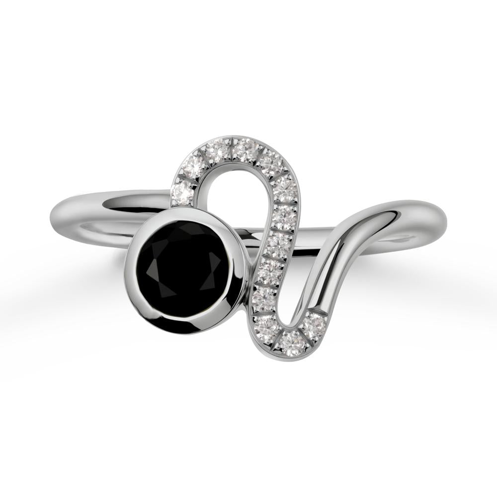 Leo Zodiac Black Spinel Ring-Generous & Passionate - LUO Jewelry #metal_platinum