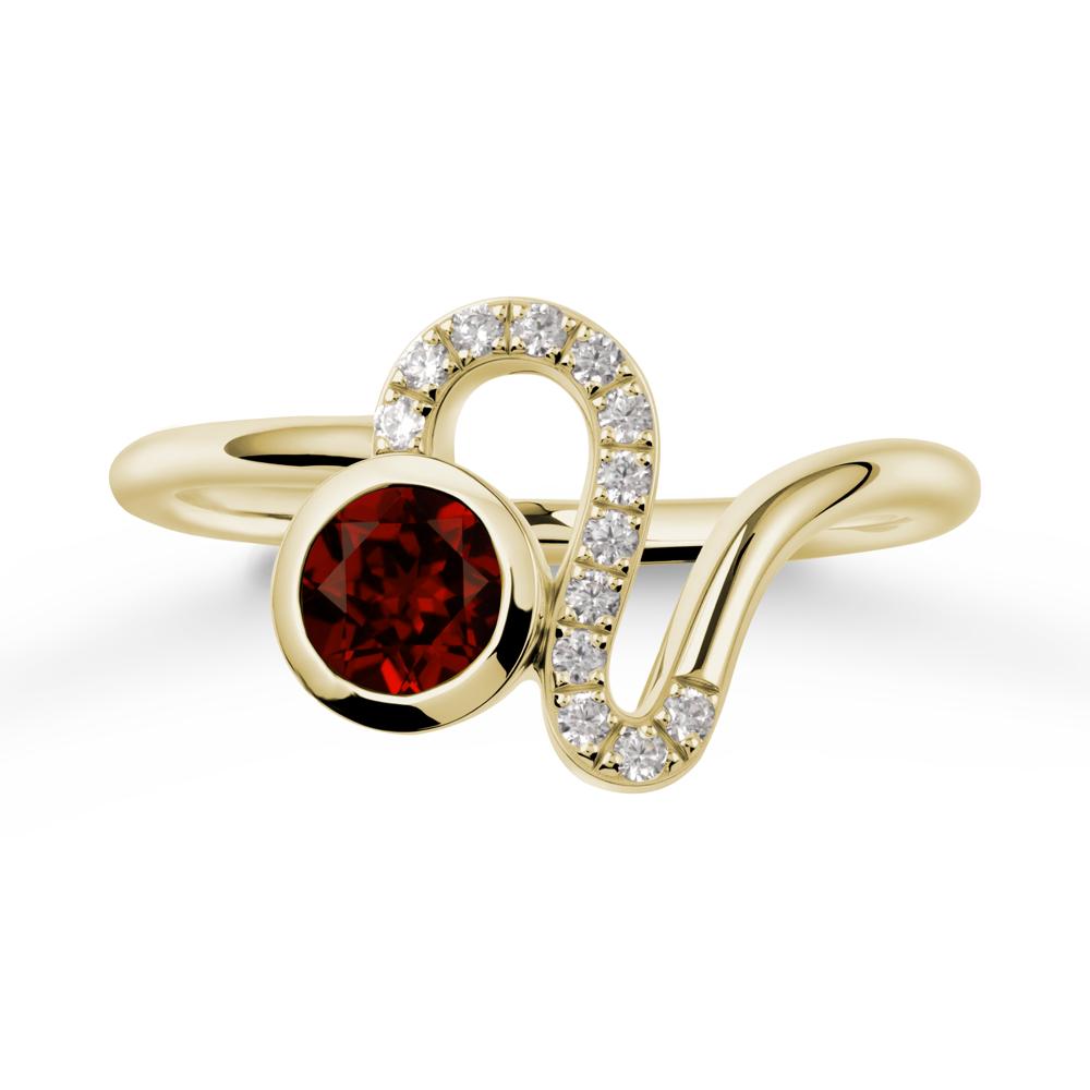 Leo Zodiac Garnet Ring-Generous & Passionate - LUO Jewelry #metal_14k yellow gold